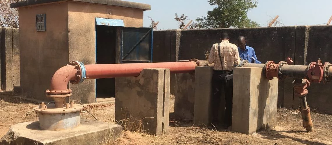 A routine visit to one of the many boreholes that supply the drinking water network in Banjul, The Gambia