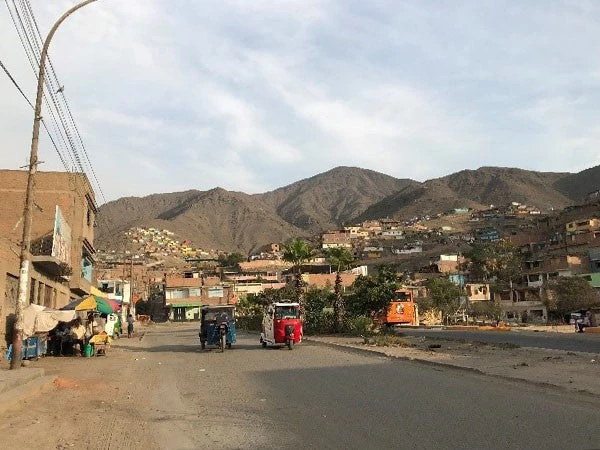 Urban environment view of a slum in northern Lima. 