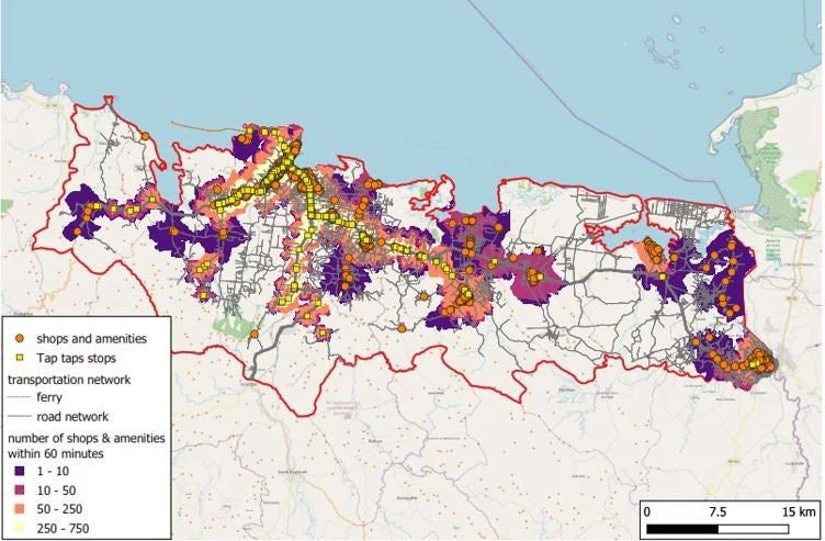 Cap Haitien accessibility: Economic opportunities number of facilities within 60 minutes