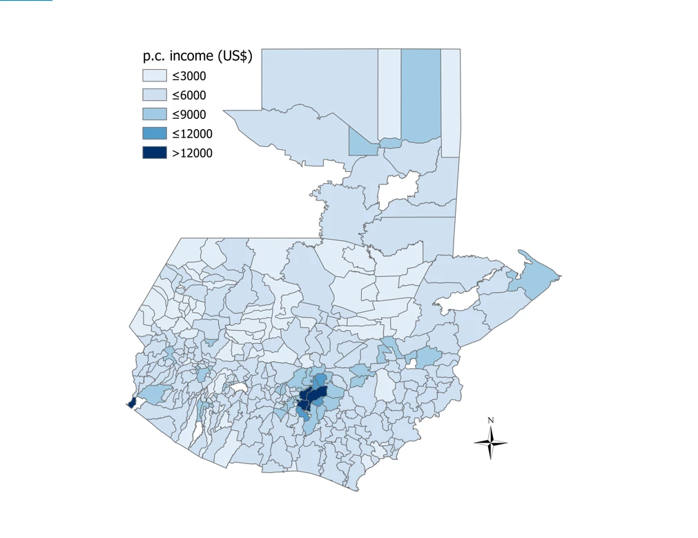 Figure 3: Per capita income by municipality, 2017 (in current US$)