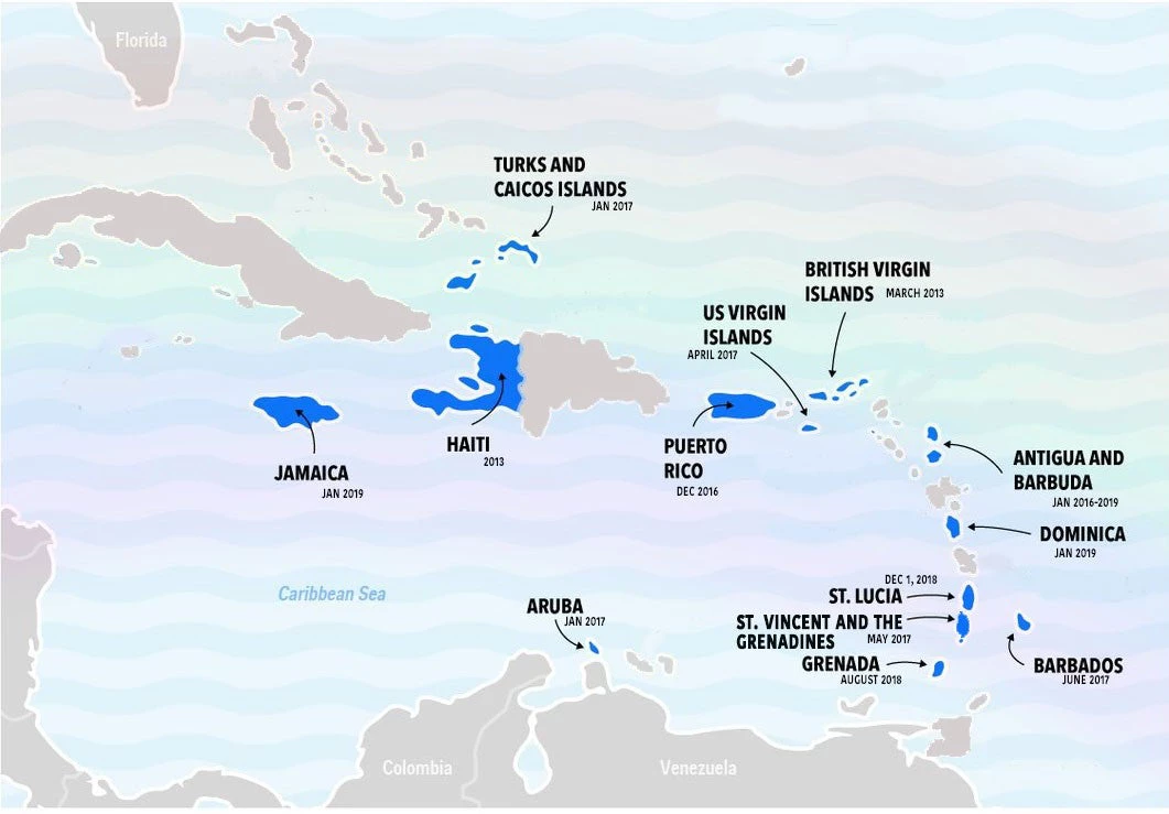 More than a third of Caribbean Countries have banned the use of single-use plastic bags and/or Styrofoam