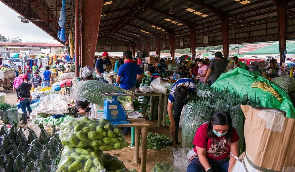 Vegetable market, Benguet, Philippines - April 21, 2020
