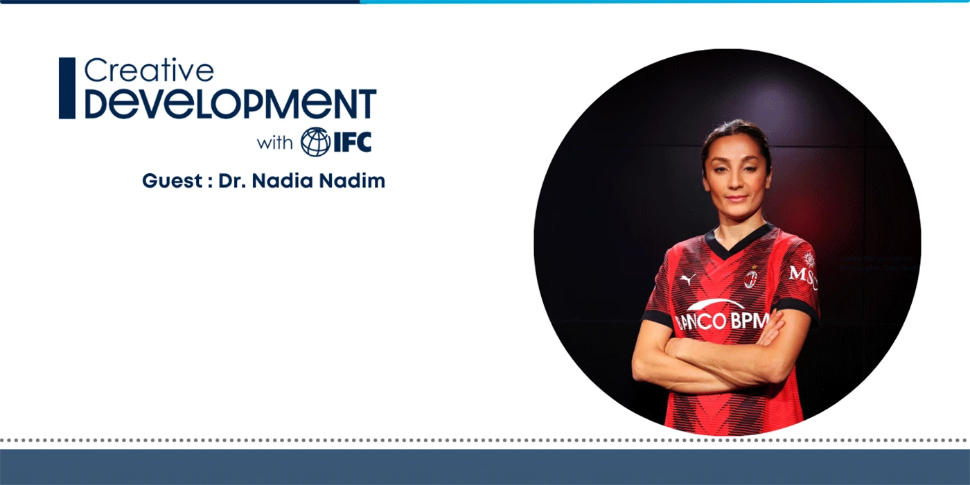 Podcast episode banner with Dr. Nadia Nadim's portrait.