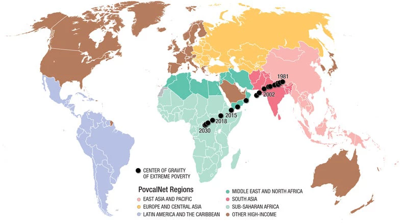 Map: Center of Gravity of Extreme Poverty