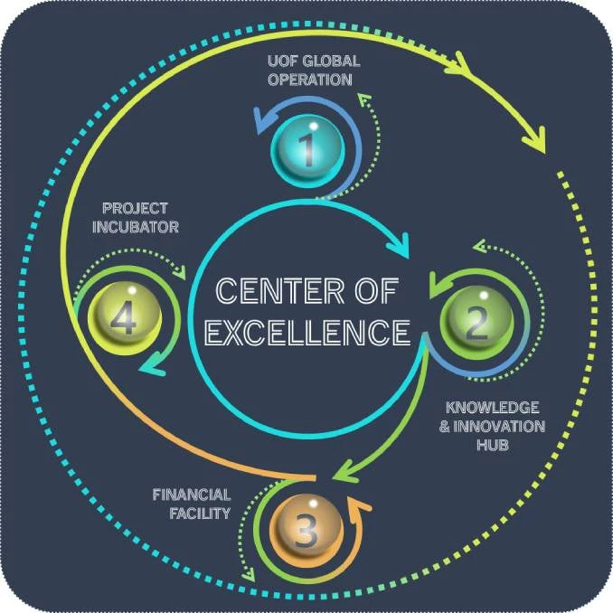 The four pillars of a Utility of the Future Center of Excellence.