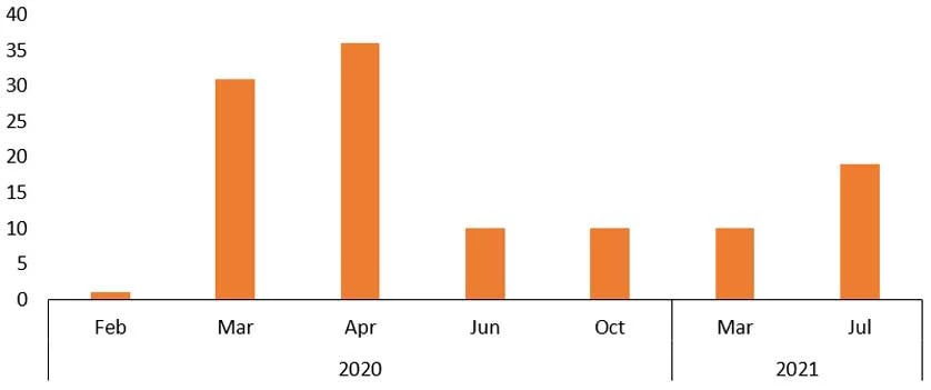 Figure 3:  Covid-19 response involved many new NTMs