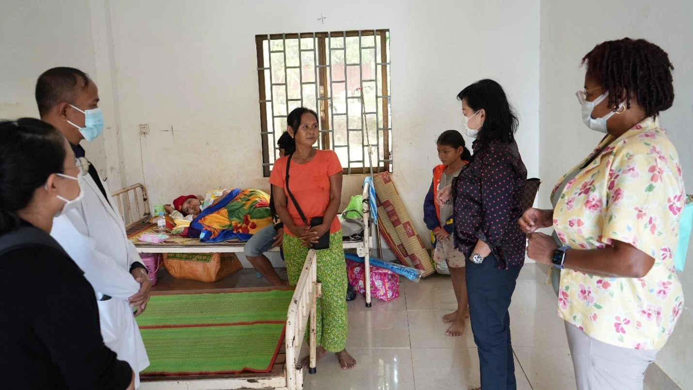 At Kon Mom Health Center with Ms. Nhonh Chantry, member of the Village Health Support Group (VHSG)