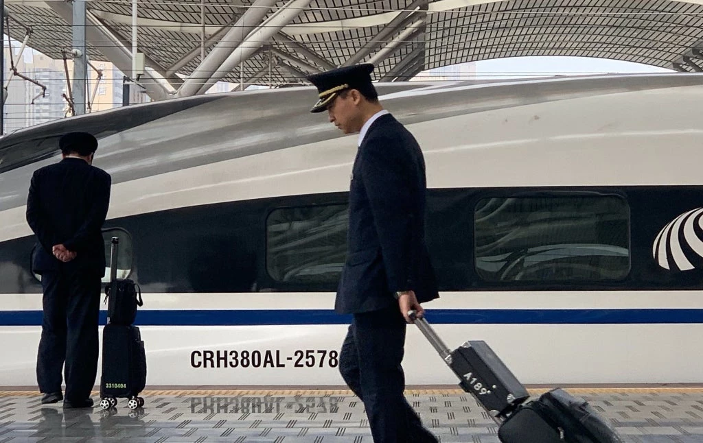 A high-speed train at Changsha South Railway Station, China. Photo: Remko Tanis/Flickr