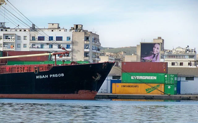 Shipping containers in Bizerte, Tunisia