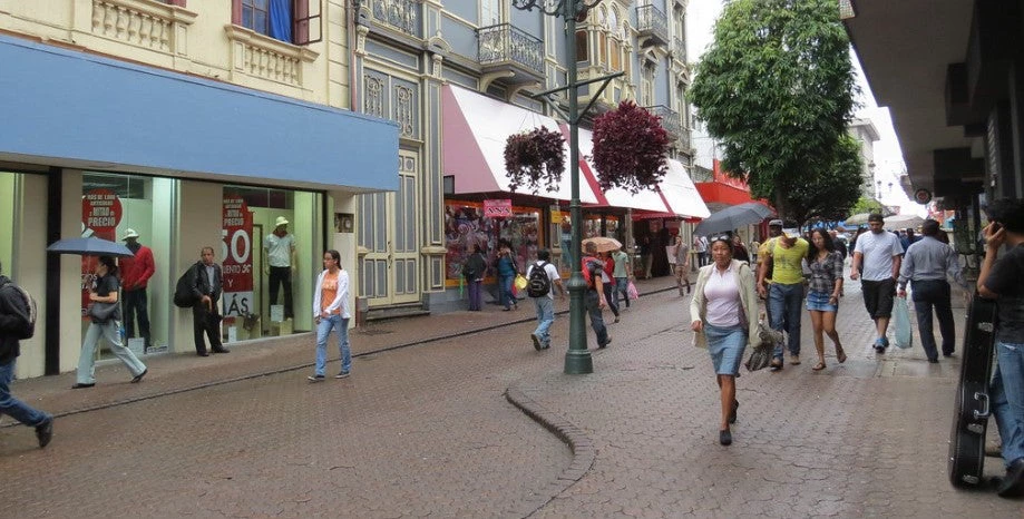 People walking down a street in San Jose Costa Rica 