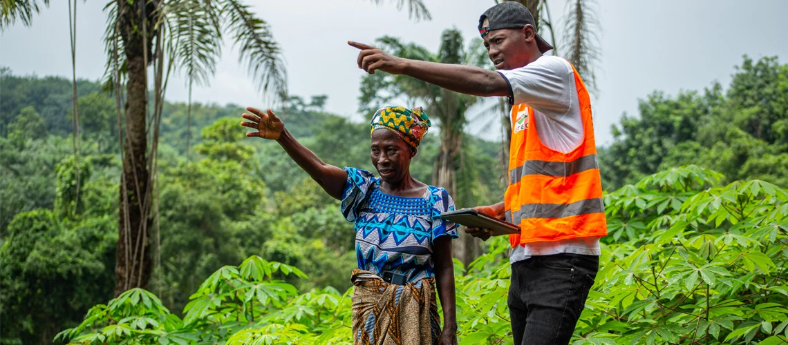 A landholder in Aboisso, Côte D’Ivoire