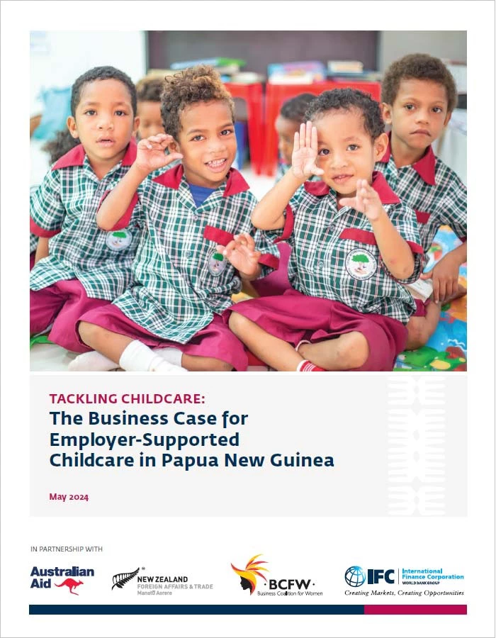 Report cover: Tackling Childcare in Papua New Guinea