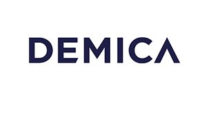 Logo of Demica company. Link to the Demica website.
