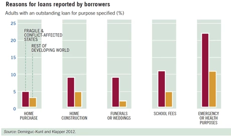 Reasons for loans reported by borrowers