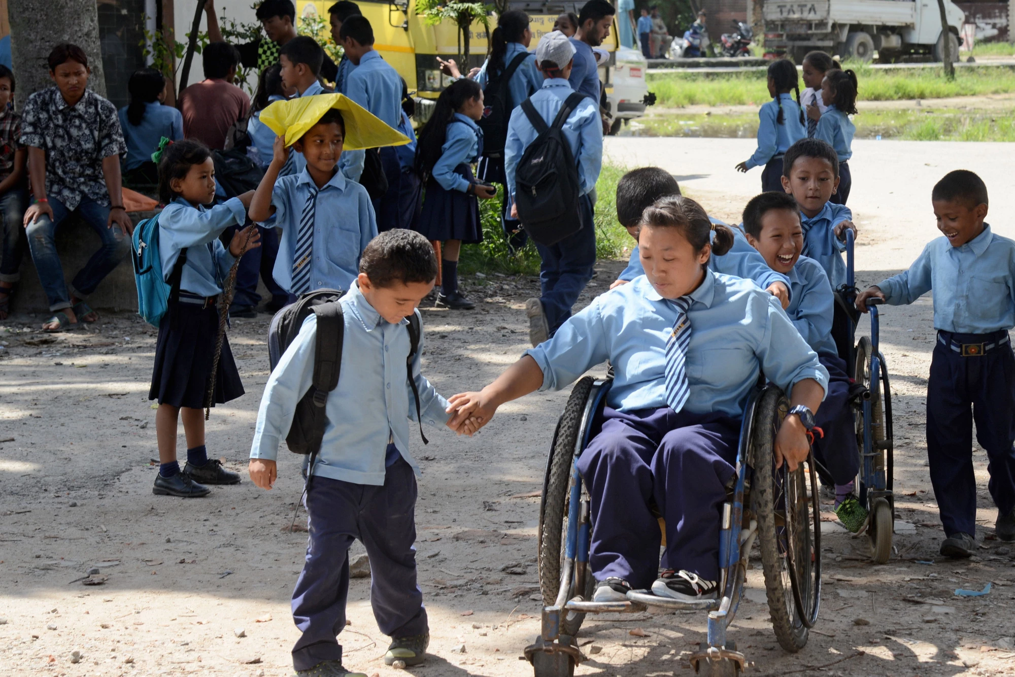 Children on their way to school in Nepal.         ©World Bank