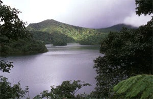 Photo Credit: Wikimedia Commons, Lee Siebert (Smithsonian Institution) Freshwater Lake (L'Etang) lies in the moat between Micotrin lava dome and the eastern wall of the Wotten Waven caldera, partially visible in the background. The 7 x 4.5 x wide caldera is elongated in an SW-NE direction, and it extends on the SW to near the capital city of Roseau. The two coalesced lava domes of Micotrin straddle the NE rim of the caldera. Strong geothermal activity persists in the caldera, the most prominent of which lies near the village of Wotten Waven along the River Blanc and contains numerous bubbling pools and fumaroles.