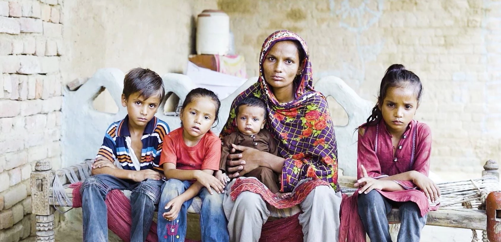 Family in a rural open air home