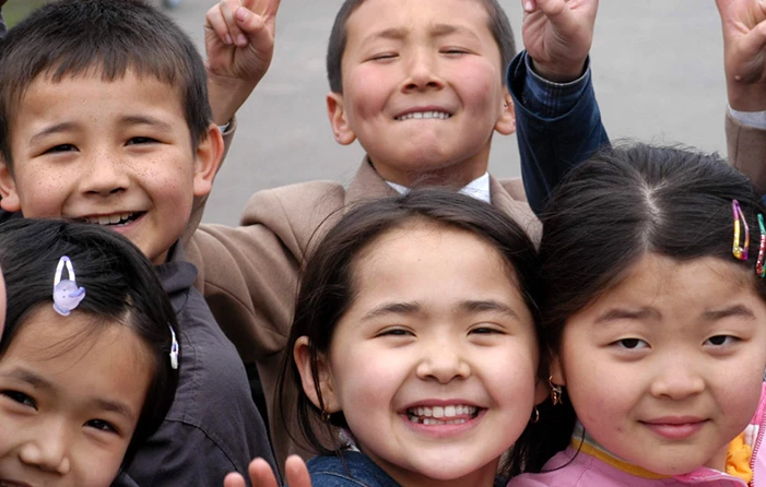 Schoolchildren in Kazakhstan