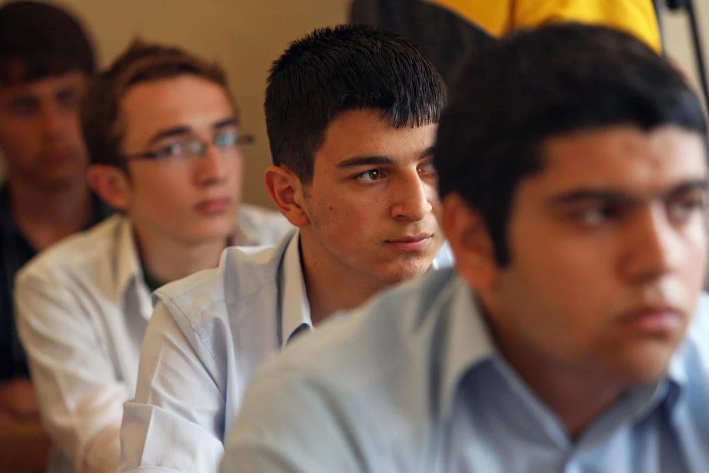 Students attend a vocational high school in Turkey