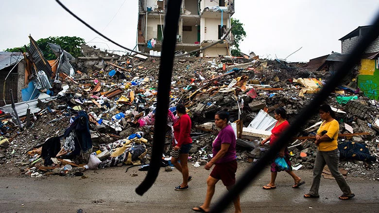 Ecuador debris after the Earthquake