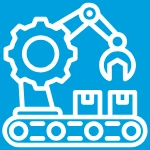 Icon representing Metal, Plastic, Rubber Products Manufacturing