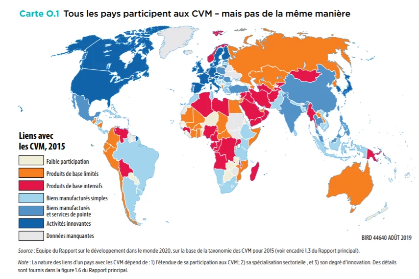 Niveau de participation des pays aux CVM (2015)