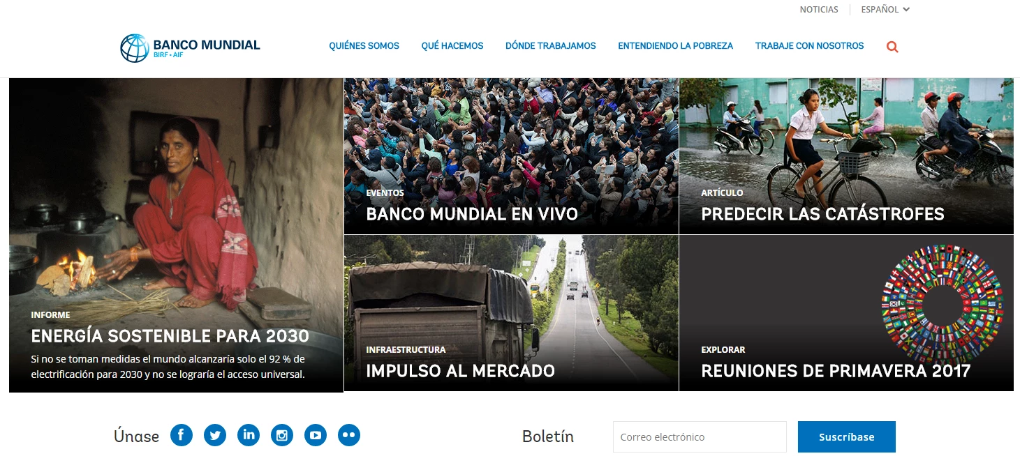 Sitio actualizado del Bancomundial.org 