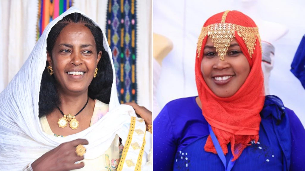 Two business owners participating in the Ethiopia Women Entrepreneurship Development Project (WEDP)