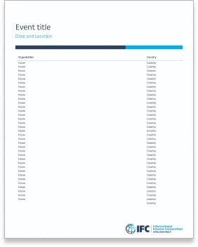 Event attendee list.