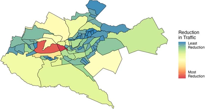 Figure 5: Reduction in Traffic from Before and After Election