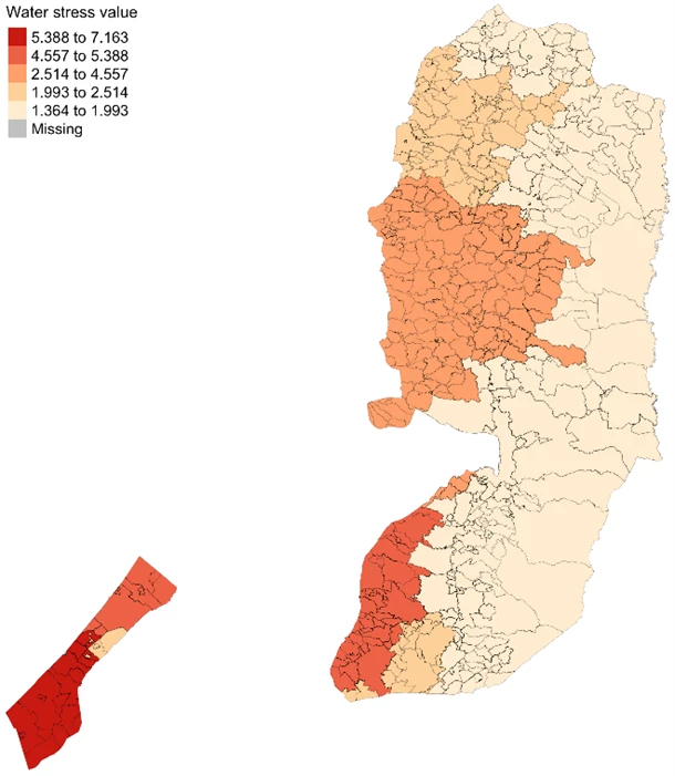 Projected locality-level water stress indicators in 2030