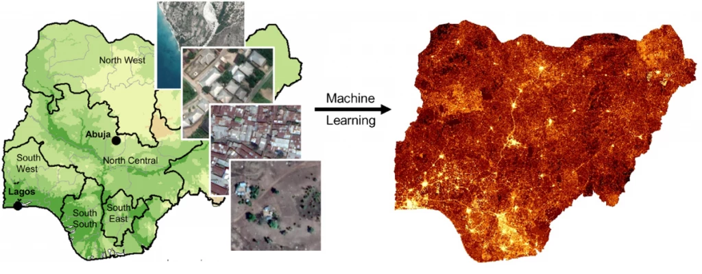 Figure 1. Using deep learning to construct a high-resolution poverty map from satellite imagery and other sources of geospatial Big Data 