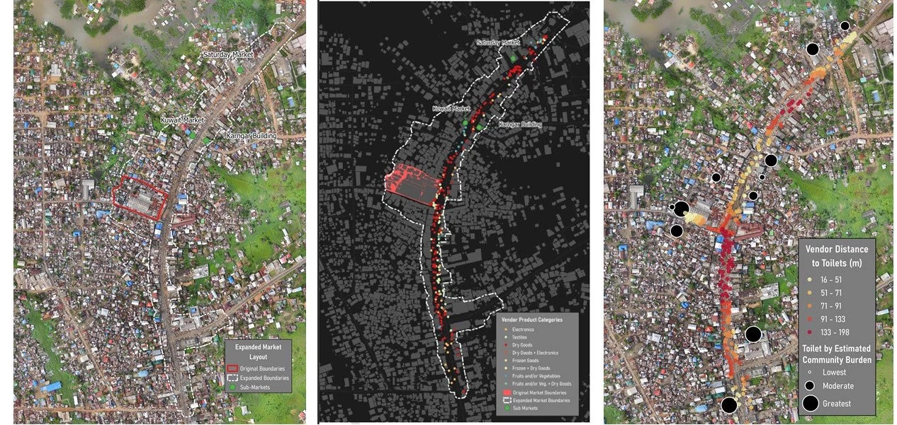 Satellite images of the marketplace