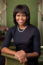 Official portrait of First Lady Michelle Obama in the Green Room of the White House, Feb. 12, 2013. (Official White House Photo by Chuck Kennedy)This official White House photograph is being made available only for publication by news organizations and/or for personal use printing by the subject(s) of the photograph. The photograph may not be manipulated in any way and may not be used in commercial or political materials, advertisements, emails, products, promotions that in any way suggests approval or endorsement of the President, the First Family, or the White House. 