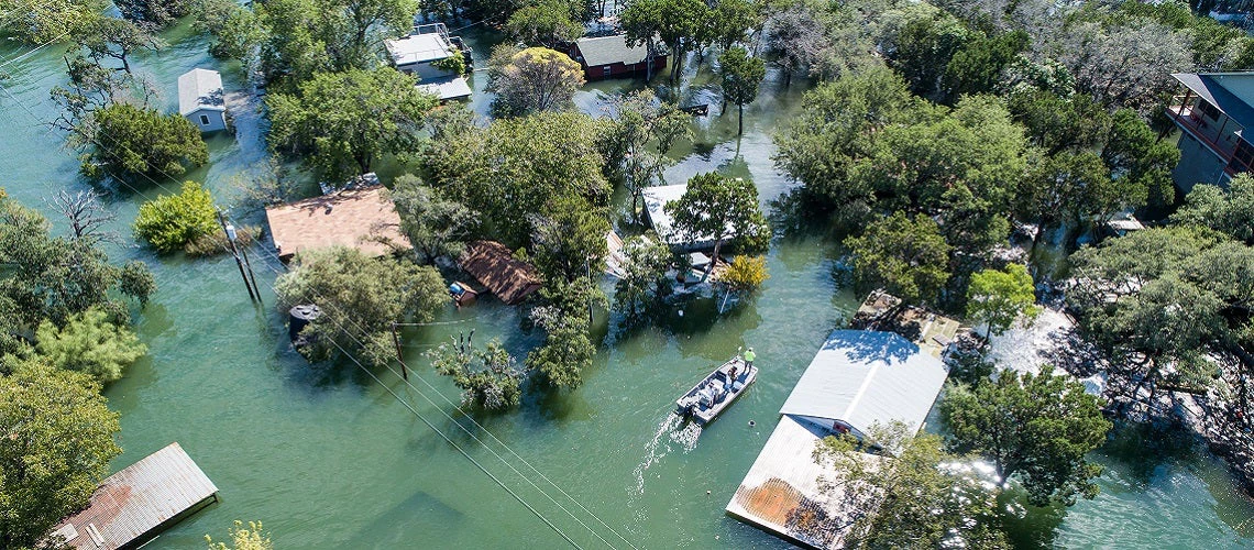 Search and rescue out after natural disaster major flooding in Texas.