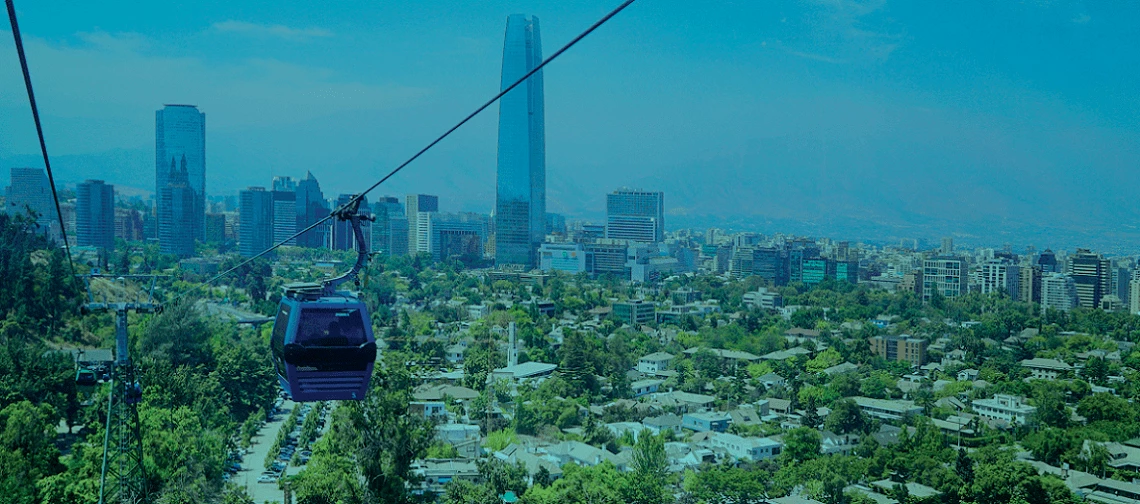 cable car, city skyline