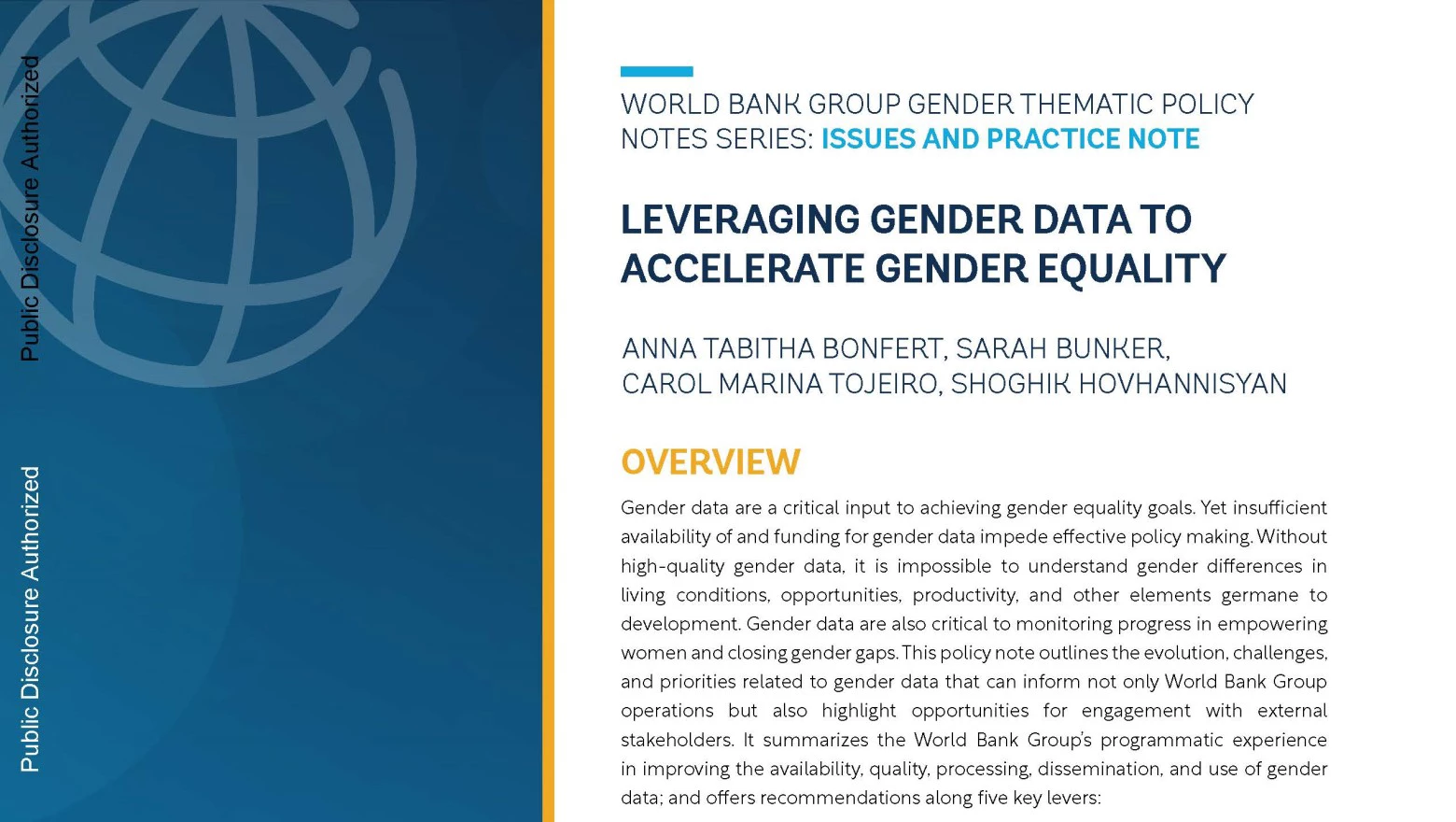 Leveraging Gender Data to Accelerate Gender Equality (World Bank, 2023) (.pdf 2.77 MB)