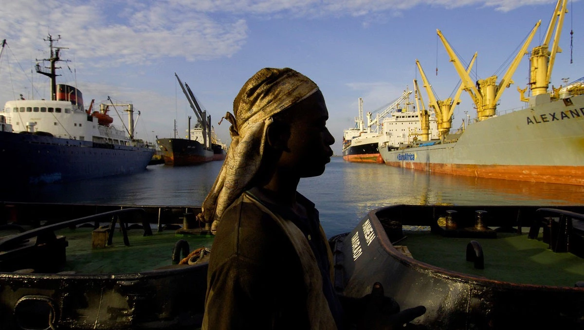 A worker in the port of Tema, Ghana.