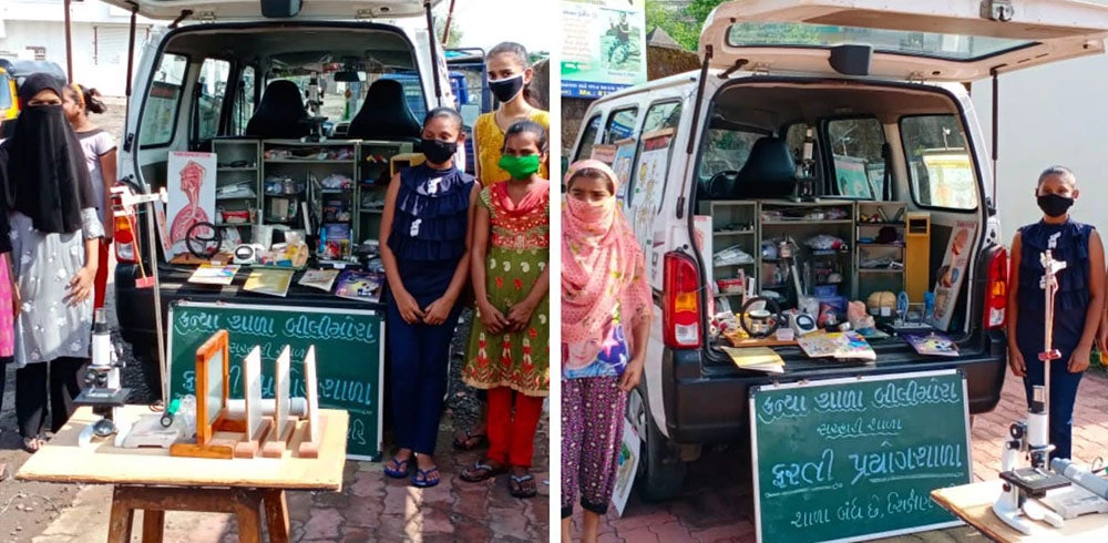 Mobile learning van, Gujarat, India.