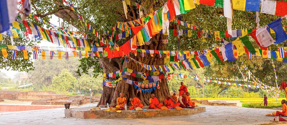 Pilgrims at the birthplace of Buddha in Lumbini, Nepal. Photo: Alexandra Lande / Shutterstock.com