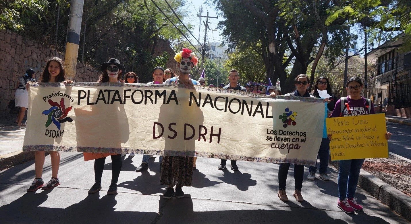 Youths participate in a youth campaign against violence in Honduras.