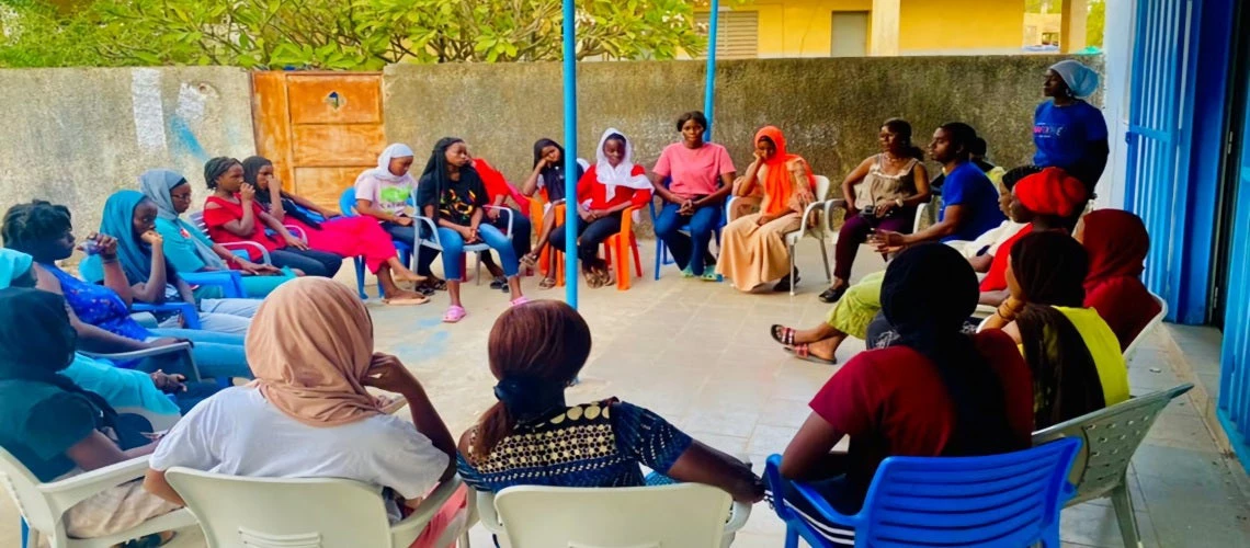 Women meeting in circle