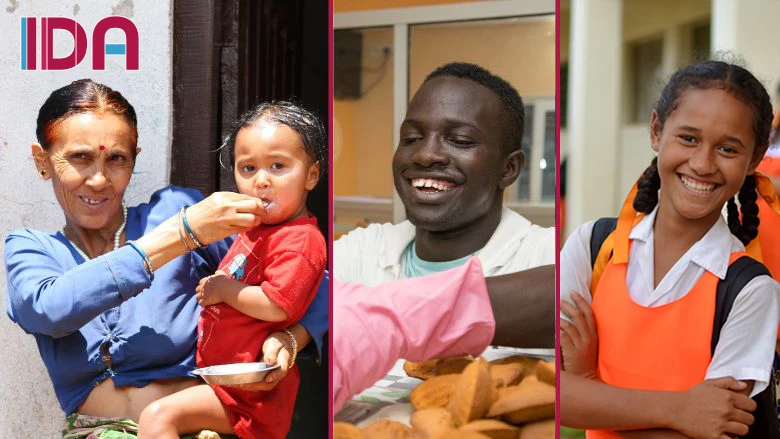 Collage de portraits représentant les bénéficiaires de l'IDA