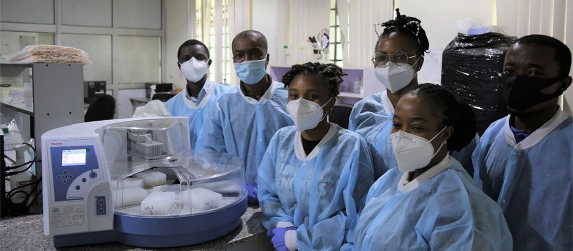 Proud scientists from the African Center of Excellence for Excellence for Genomics of Infectious Diseases (ACEGID), Redeemer?s University, Ede, Nigeria. ©