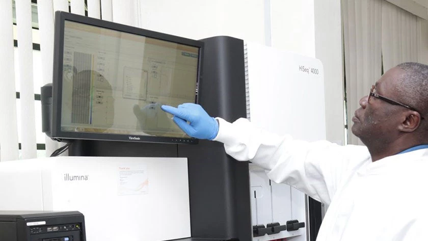 Prof. Christian Happi in his lab at Redeemer’s University, Ede, Nigeria. ©