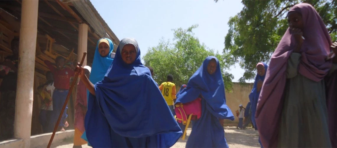  A 9-year-old named Safia, outside her school in Mogadishu, Somalia. Photo: Moulid Hujale 