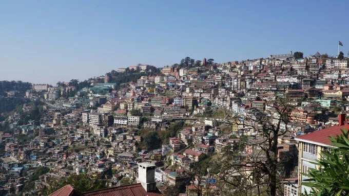 The capital city of Shimla is built on the mountain slopes of the Himachal Pradesh state