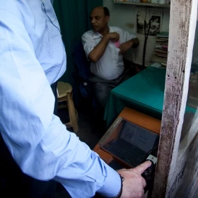 Finger print scanner at the medical dispensary