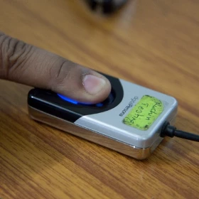 Finger print scanner at the medical dispensary