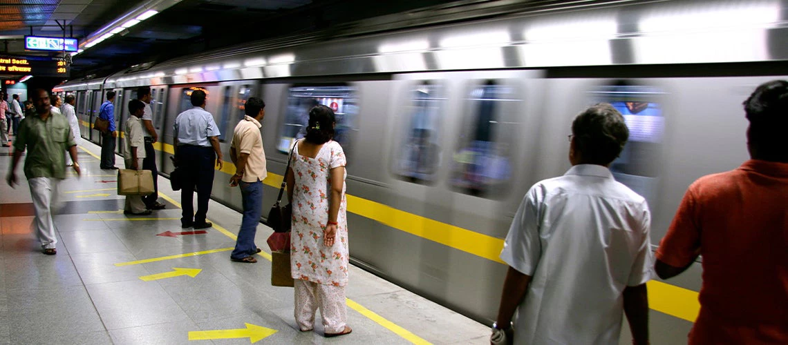 Passengers waiting for the metro